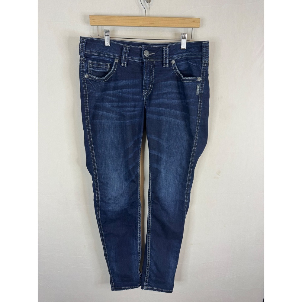 Silver Jeans Co Suki Mid Skinny Dark Wash Super‎ Stretch Jeans 32x31